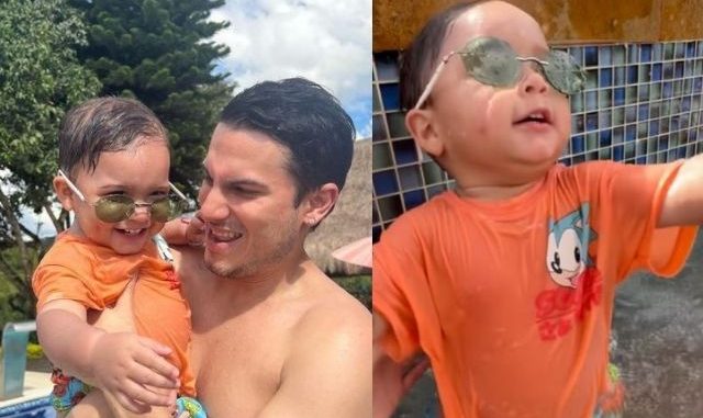 Qué sencillez: La dicha de Máximo, hijo de Pipe Bueno, jugando en el agua
