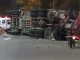 Tractocamión volcado