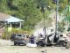 Así quedaron los carros que estaban en el lugar donde murieron un policía y un civil.