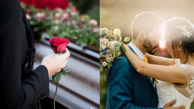 Funeral, matrimonio, viral, curiosidades