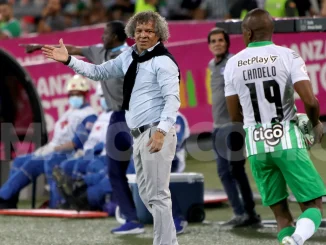 Alberto Gamero, técnico de Millonarios, en el partido contra Nacional.