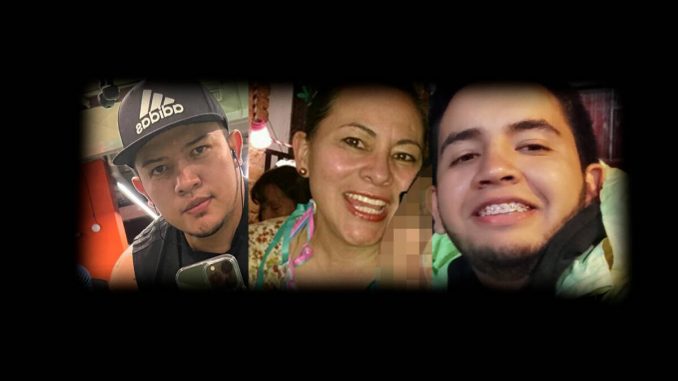 Benilda Fuentes Bolaños, Camilo Fuentes Pelayo y Cristian Gutiérrez Fuentes.