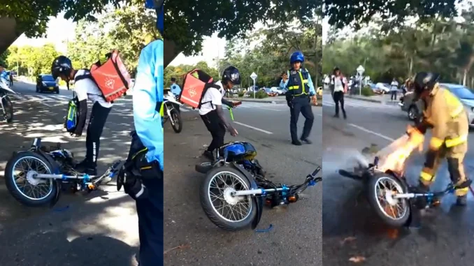 La moto no se quemó por completo.