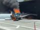 Avioneta aterrizó en plena autopista y terminó incendiada