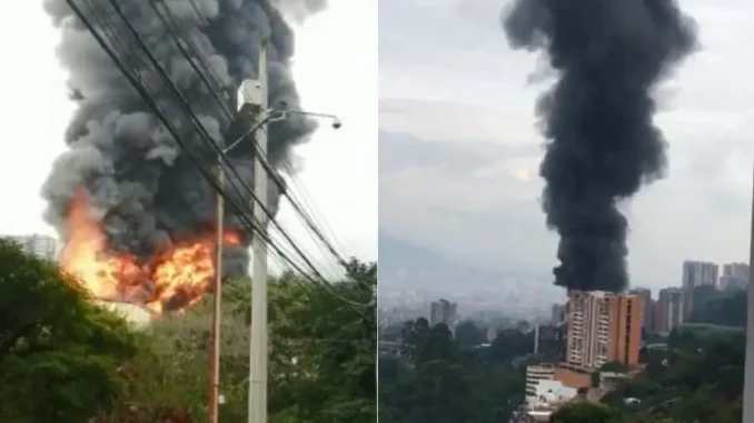 Incendio-Envigado-llamas-consumen-fabrica