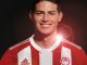 James Rodríguez con la camiseta del Olympiacos.