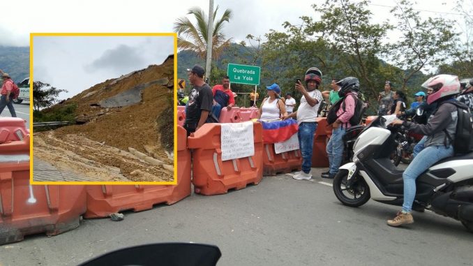 Bloqueo en la vía que conduce al Occidente.