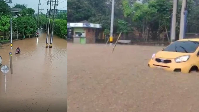 Estación Poblado se inundó y parecía una piscina
