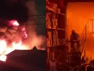Voraz incendio en bodegas de Guayabal