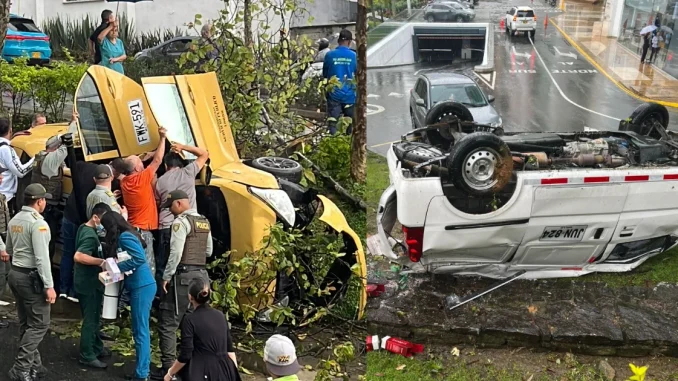 Hasta el momento el reporte es de 9 lesionados por el choque múltiple en la Avenida El Poblado.