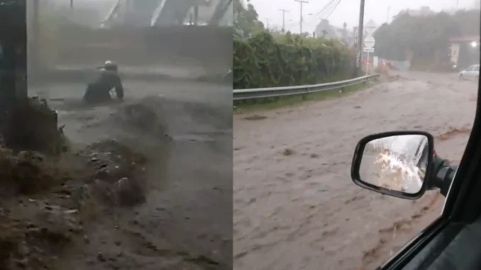 Las fuertes lluvias provocaron deslizamientos y fuertes inundaciones en La Calera.
