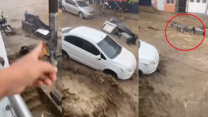 Aguacero se llevó carrito de comidas rápidas en Manrique