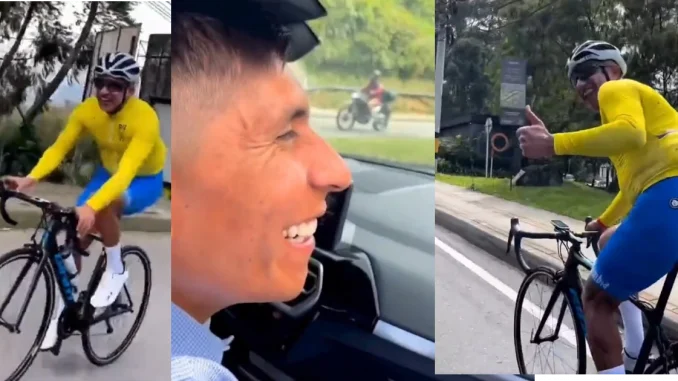 Nairo Quintana se encontró a ciclista en Las Palmas y hasta le dio indicaciones