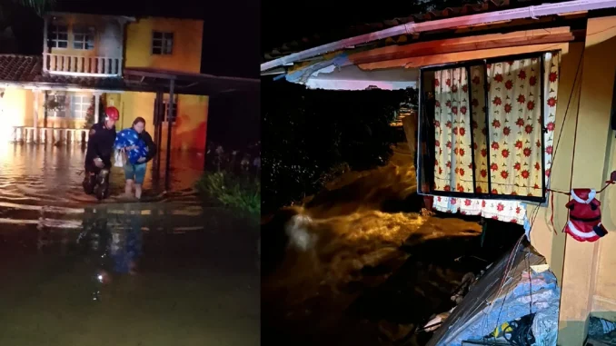 Graves inundaciones en la vereda Las Palmas de Envigado