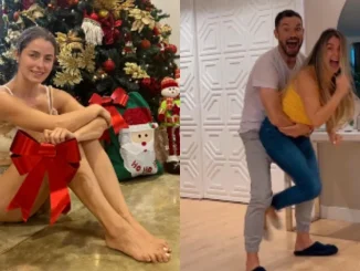 Cristina Hurtado se envolvió en papel de regalo para su esposo en Navidad