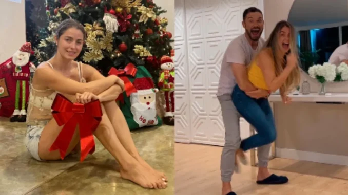 Cristina Hurtado se envolvió en papel de regalo para su esposo en Navidad
