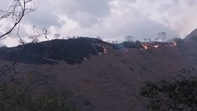 El incendio en Liborina tuvo que ser controlado por bomberos de dos municipios, el Ejército y el Dagran. /FOTOS: TOMADO DE REDES DAGRAN.