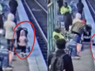 Niña lanzada a las vías del tren