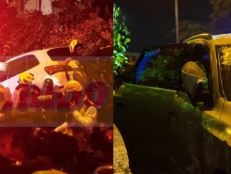 Vidrios agrietados, Audi sumergido en el deprimido, Conquistadores, lluvias, invierno, Q’Hubo Medellín