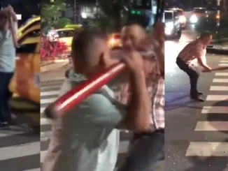 Taxistas se agarraron a batazos en Medellín