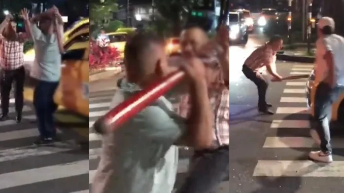 Taxistas se agarraron a batazos en Medellín