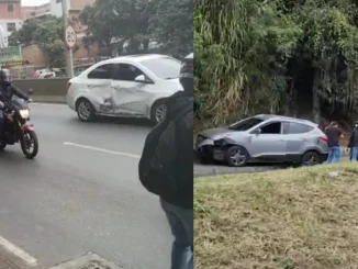 El choque fue provocado después de que dos sujetos en moto huyeran después de atracar un vehículo.