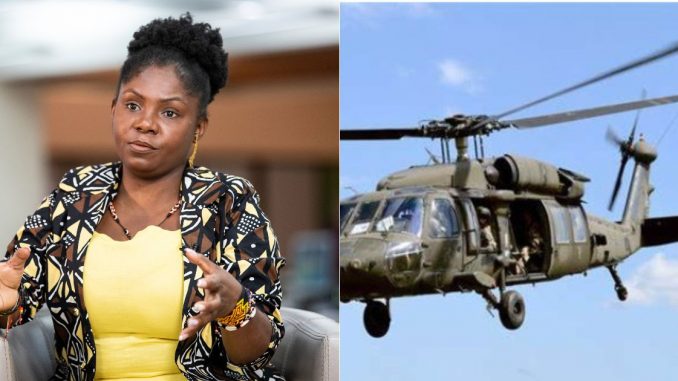 Francia Márquez en helicóptero