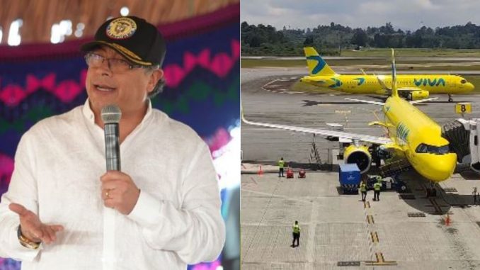 Gustavo Petro-Avión de Viva Air