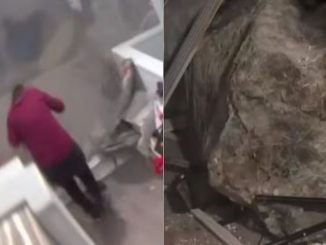 Mujer se salva de morir aplastada por una piedra