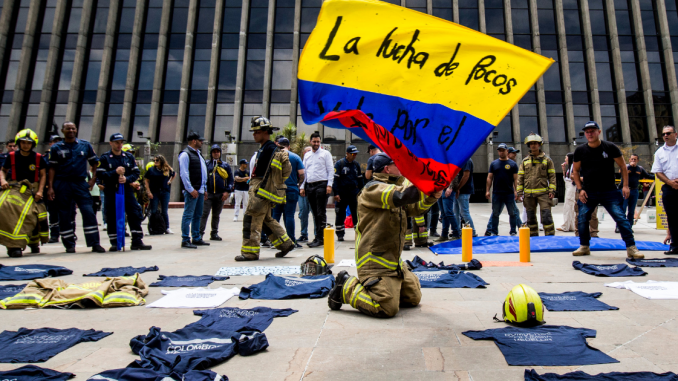 Protesta bomberos