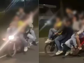 Los jóvenes que montaban la moto están siendo buscados por las autoridades.