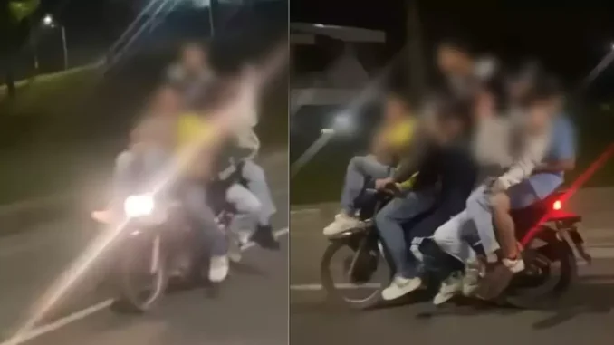 Los jóvenes que montaban la moto están siendo buscados por las autoridades.