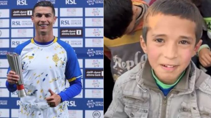Niño conoce a Cristiano Ronaldo