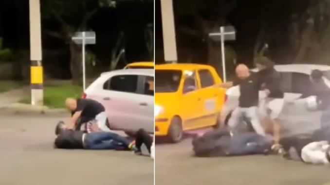 El hombre intentó darse a la fuga después de dispararle a un motociclista en Envigado, pero fue retenido por los vecinos.