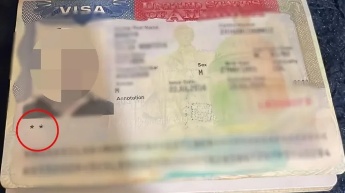 Asteriscos en la visa