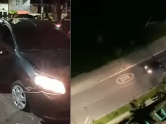 La persecución terminó en el barrio Santa Ana de Bello, en donde los presuntos delincuentes chocaron el carro contra un poste