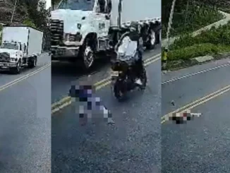 Niña se salvó de milagro al ser arrollada por 2 motos en el Oriente antioqueño
