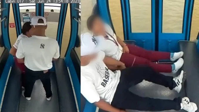 El video fue grabado por cámaras de seguridad del teleférico en la ciudad de Guayaquil, Ecuador.