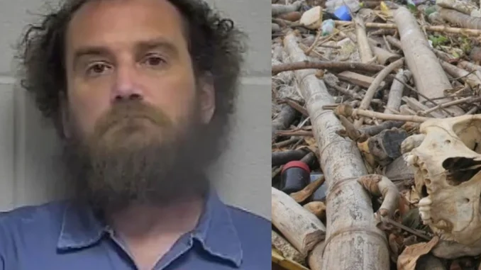 Hombre que decoraba con restos humanos