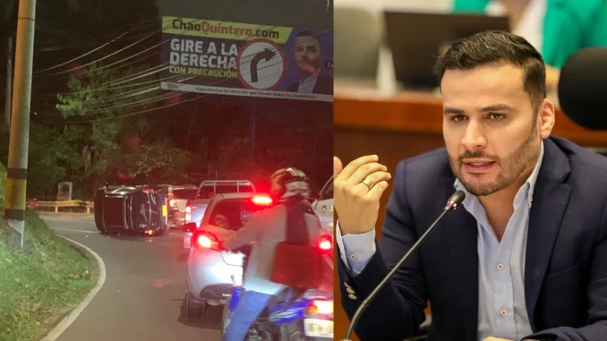 Esta es la valla por la que culpan a Lucas Cañas de provocar un accidente.
