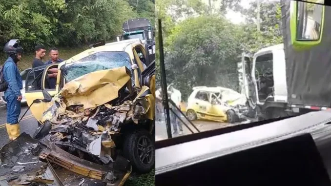 En el accidente en San Luis se vieron involucrados un taxi, que provenía de Arauca, y un camión de carga.