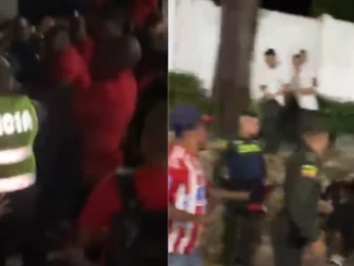 Pelea jugadores América con Policiía
