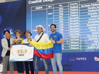 Jacobo Agudelo, Sebastián Álvarez y Alejandro Morales fueron los campeones de la competencia internacional de robótica.