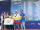 Jacobo Agudelo, Sebastián Álvarez y Alejandro Morales fueron los campeones de la competencia internacional de robótica.