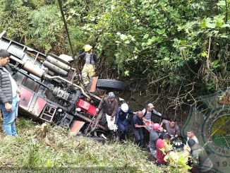 El accidente se presentó porque, al parecer, el camión perdió el control cuando se movilizaba por zona rural de Yarumal.