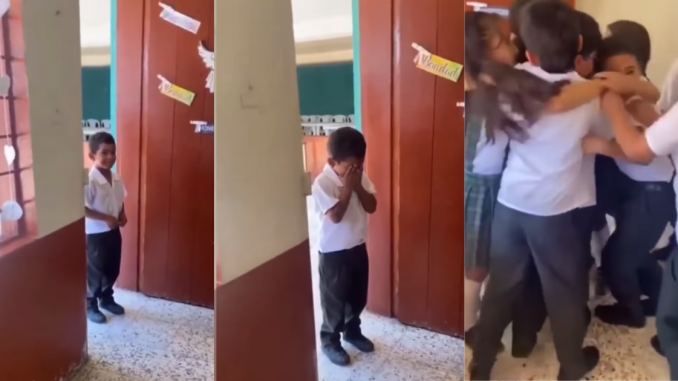 Niño festeja por primera vez cumpleaños