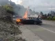 Tres heridos dejó accidente en Las Palmas: un carro se incendió